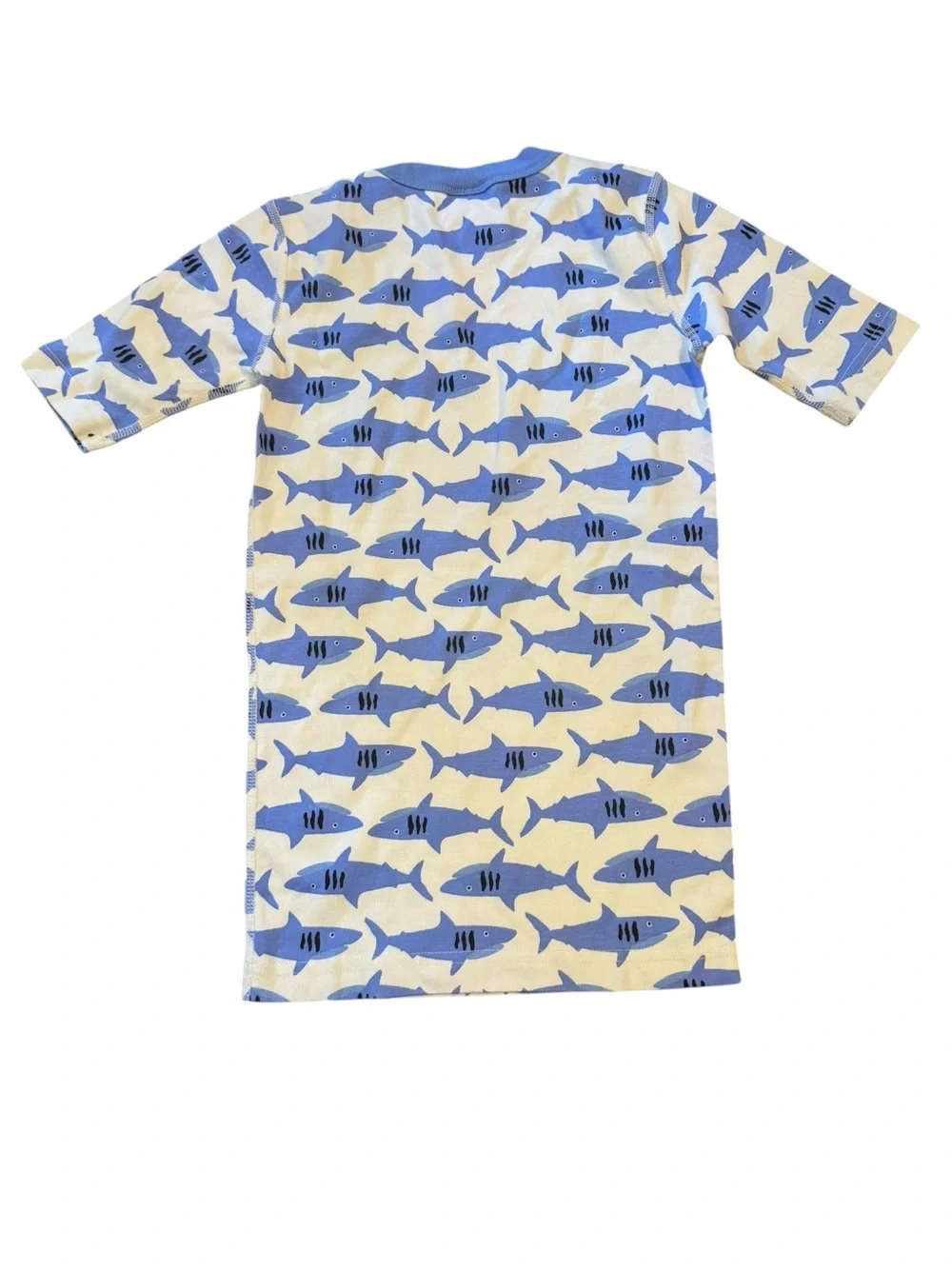 Hanna Andersson Kids Short Sleeve Shark Tee — Blue & Cream